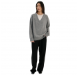 rhea v neck knit - mid grey