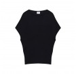 closed crew neck batwing - black