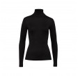 woolen silk turtle-neck shirt - black