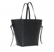 oskan leather tote bag - black 