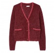 women's cardigan bymi - burgundy black melange