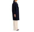 dropped shoulder coat bouclé - navy blue