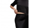 hana satin silk skirt - black 