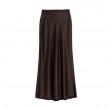 hana satin silk skirt - dark brown
