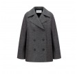 long peacoat pressed wool jacket - middle grey