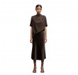hana satin silk skirt - dark brown