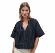 closed cropped top - black