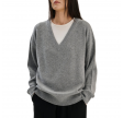 rhea v neck knit - mid grey