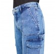 battle cargo jeans - blue denim