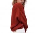 east strik cardigan - wine lees melange 