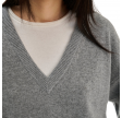 rhea v neck knit - mid grey
