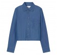 closed cropped classic shirt - dark blue