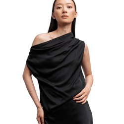lana silk tank - black