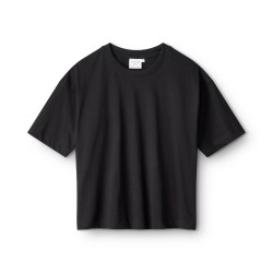 p-f-r cropped tee - black